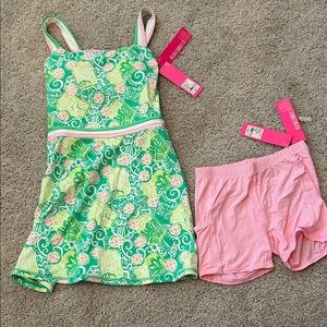 Lilly Pulitzer Deidra Dress UPF 50+ with shorts. Spearmint in a Pickle XXS, NWT